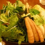 カミノ - 野菜つけ麺の野菜（麺は普通盛り）