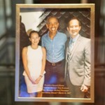 Noi Thai Cuisine - 入口にオバマの写真