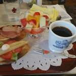 神戸にしむら珈琲店 - 朝食 フルーツセット 珈琲