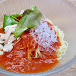 ８番らーめん - トマト冷めん こちらも期間限定 冷たくて ヘルシー さっぱり美味しい♪