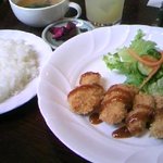 コ・ビアン - チキンカツ定食とジュース