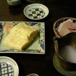 手打ち蕎麦 かね井 - にごり酒とだし巻き卵などなど。