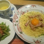 鎌倉パスタ - 厚切りベーコンのカルボナーラ鎌倉風