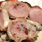 コントワール ミサゴ - ランチ+デザート 1600円 の豚ヒレ肉のカダイフ包み焼き アンチョビクリーム＆自家製ウスターソース