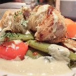 コントワール ミサゴ - ランチ+デザート 1600円 の豚ヒレ肉のカダイフ包み焼き アンチョビクリーム＆自家製ウスターソース