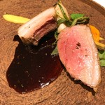 ラチュレ - 南伊豆で獲れたイノシシ　マデラ酒とトリュフのソースで