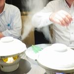 廣東料理 民生 - 活け鮑の陶板焼き