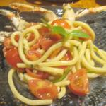 トラットリア ダイ パエサーニ - 手長海老とフレッシュトマトのキタッラ（ハーフ）　￥1200？