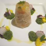 トラットリア ダイ パエサーニ - 七面鳥と野菜のゼリー寄せ　色々なソースで　￥1600