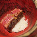 鳥茂 - サーロインの飯蒸し