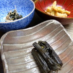 変若水の湯つたや - 片栗の酢の物・月山竹の小味噌煮・わらびとみず漬け