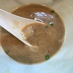 中華蕎麦 葛 - 混ざったスープ。