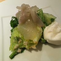 アドゥエパッシ - フィレンツェの郷土料理 パンのサラダ  カレイとプーリアチーズ、