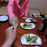 木賊温泉 旅館 井筒屋 - 食前酒で乾杯