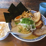 らーめんがんちゃ - 特製鳥白湯ラーメン　細麺でいいです。