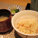 あじ彩　真 - 2017年6月　鯛めしと味噌汁