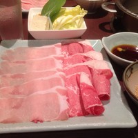 銀座しゃぶ通 - 牛ロース＆豚ロースセット①