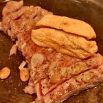 Koubegyuu Suteki Kaisenryouri Wataru - 国産牛ロースステーキと創作料理コース(\5,400+サ10%)　　ステーキ（２人分）