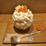 氷屋ぴぃす - その後ほどなくして注文した「2種類のグレープフルーツレアチーズかき氷」1100円が運ばれてきました。