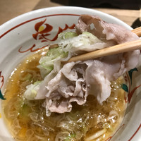 瓢斗 四条烏丸店 - 出汁しゃぶは、ねぎをたっぷりからめて