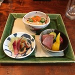 志蕎庵 江月 - 旬の三種盛り