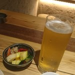 旬鮮酒場 NOBU - お通しとシャンディガフ