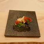 モン・フレーブ - 春野菜と佐助豚の生ハム 山葵のアクセント