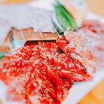 炭火焼肉 火の国 - 「く」セットの上ロース、上カルビ、本日の上物二人前