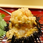 銀座 しのはら - 11.雲丹とぶどう海老の紹興酒漬けリゾット