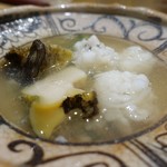 銀座 しのはら - 27.千倉の鮑と淡路鱧のくず鍋