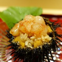 銀座 しのはら - 9.雲丹とぶどう海老の紹興酒漬けリゾット