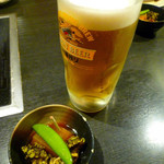 とびっきり旨い酒と魚 東新漁港 - ◆生ビールとお通し