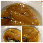 星期菜 白金 - ＊フカヒレは増量していただきましたので、大きな品が3切れも入り嬉しいこと。 他店で頂くとこれだけで1万円はするような。 ＊下には雲丹を使用した「フラン(茶碗蒸し）」が入り、これもいいお味。