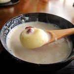 お豆ふ処うめだ屋 - 豆ふ白玉のあずき豆乳しるこ