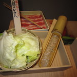 Shabu Shabu Onyasai Tokushima Okihamaten - 竹筒鶏つみれ､夕採れレタス