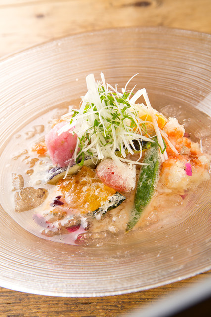 カウンターお野菜天ぷら Mego あおば通 天ぷら 食べログ