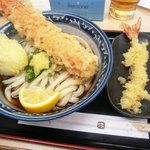 釜たけうどん - ちく玉天ぶっかけうどん ＆ 海老天