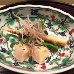 はらまさ - 帆立、賀茂なす、伏見唐辛子