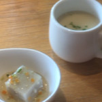 ゆるりの森 - 蕎麦豆腐とジャガイモポタージュ