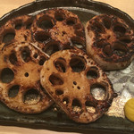 Charcoal grilled lotus root