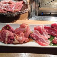 薩摩 牛の蔵 吉祥寺店 - タン塩・タンカルビ・豚カルビ・赤鶏・ツラミ・カルビ（右から）