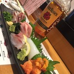 Sushi Daiwa - 洋酒を置かせて貰ってありがとう。
                板さん変わられて、お初の五点盛り。
                2017.6.16