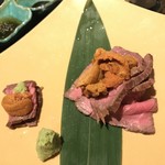 輝 - 雲丹の肉巻き