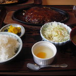 Ashizuri teishoku senta - ジャンボハンバーグ（ごはん小盛デザート付）