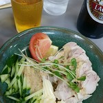 大養軒 - 蒸し鶏とビール～