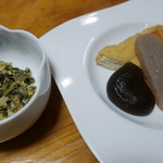 やまめ庵 - 野菜煮物とわらびの卵とじ