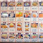 味処酒房なかむら - 入り口横の一覧メニュー