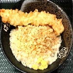 はなまるうどん - 2017/6再訪 はなまるうどん 水戸エクセル店 かけうどん小\130 イカ天\110(税込)
