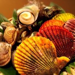 Assortment of three types of freshly caught shellfish