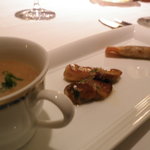 パノラミックレストラン ル・ノルマンディ - 前菜２(セップダケの春巻き・ソテー・フォアグラの茶碗蒸仕立て)